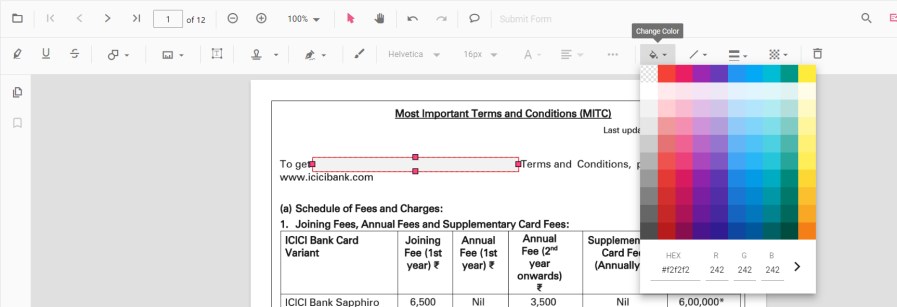 PDFからテキストを隠す