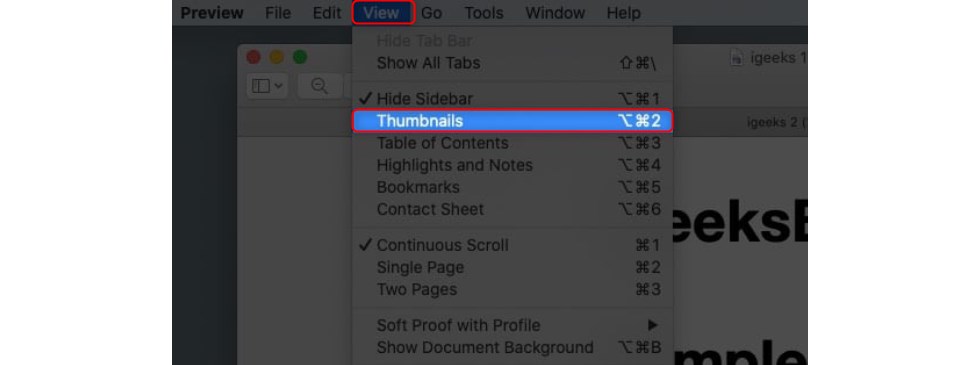 View the Thumbnails in Preview
