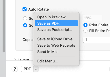 Choose the PDF and Select Save as PDF