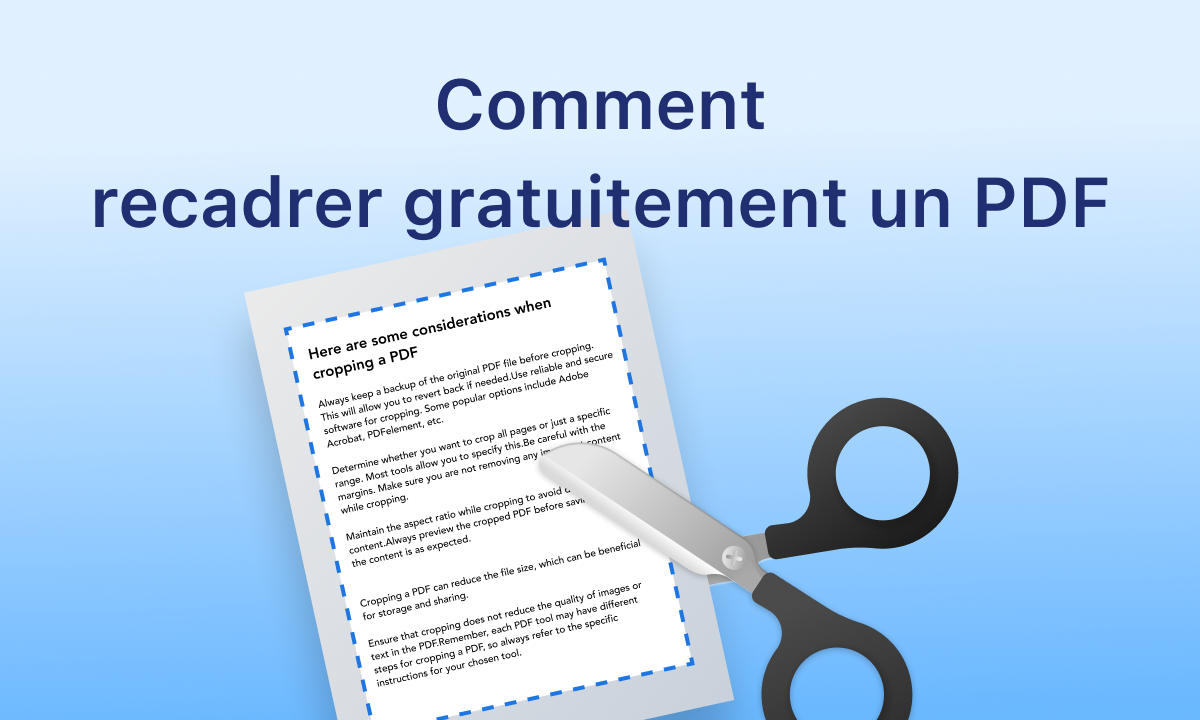 Comment recadrer un PDF gratuitement